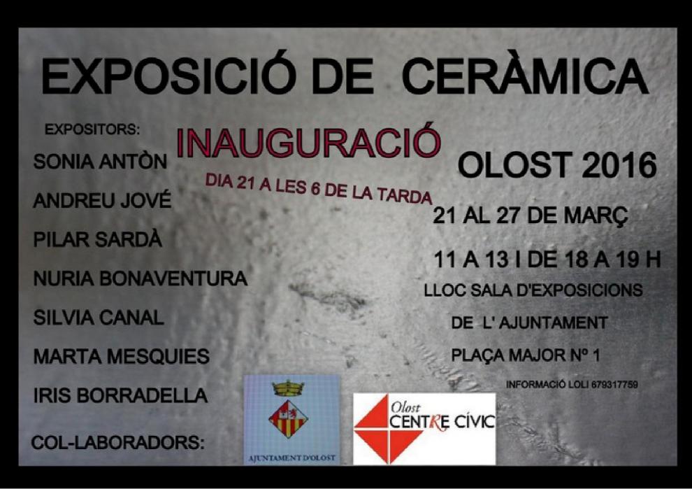 Exposició de ceràmica a la Sala d'Exposicions de l'Ajuntament d'Olost